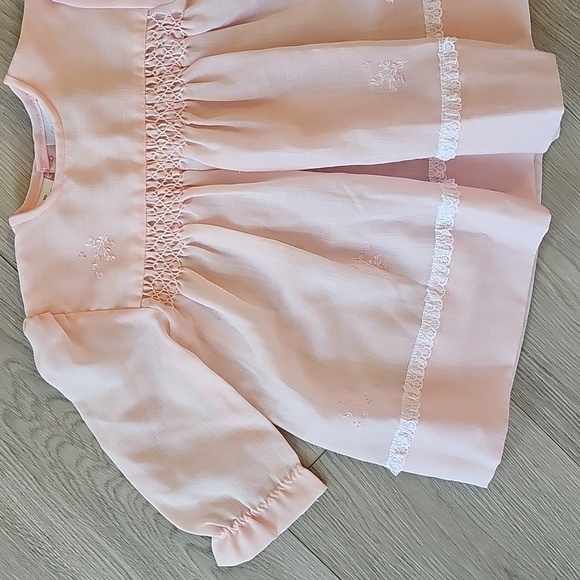 Vintage Sarah Louise English Wool Blend Baby Girls Pink Dress, 6-12 Months - Picture 2 of 15